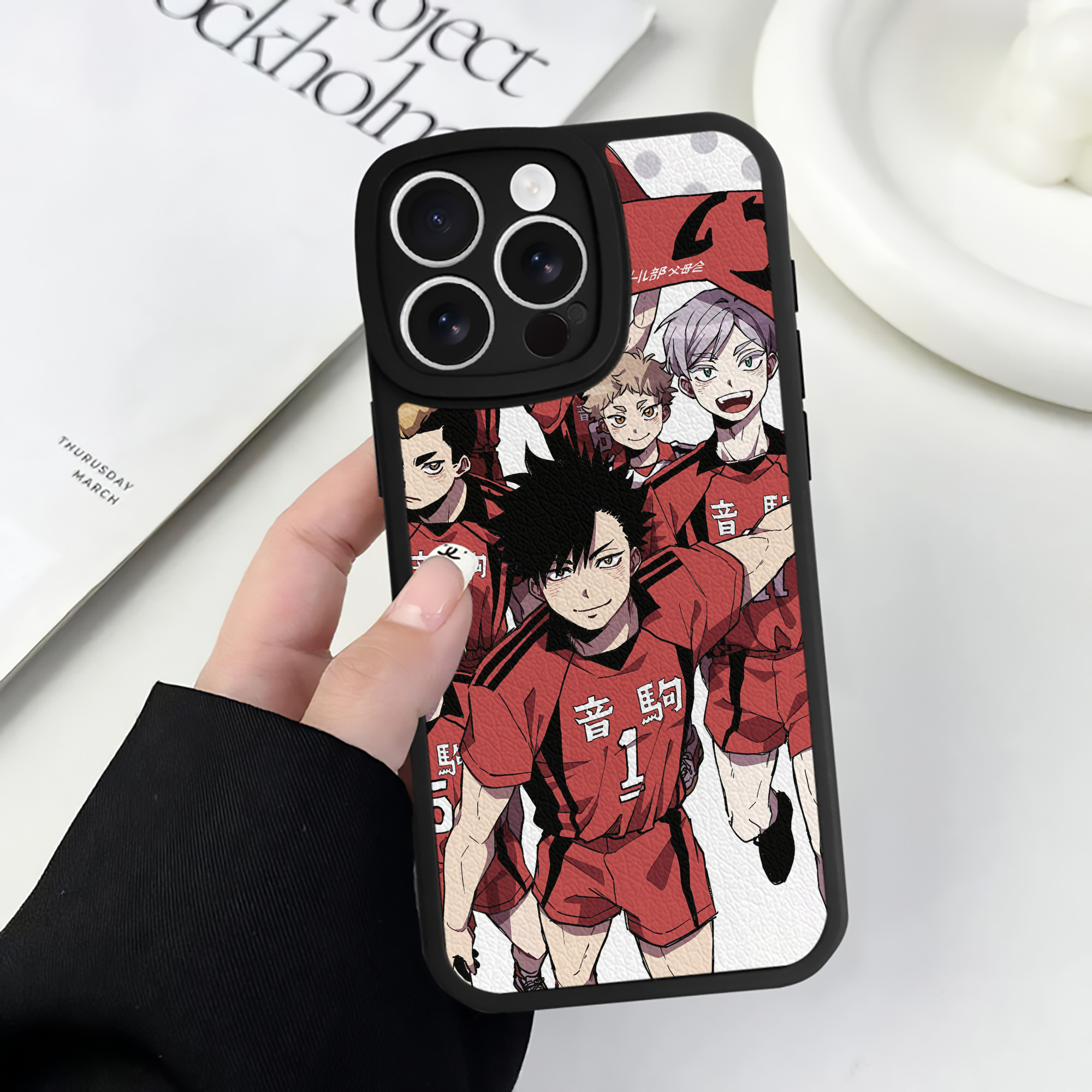 （画像用） ハイキュー!! Haikyu!! 【iPhone 16シリーズ対応】シリコンスマホケース（レザー調） 材質：シリコン
